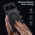 thumbnail image 5 of Dteck Case with Screen Protector for Google Pixel 9 / 9 Pro ,Shockproof Translucent Matte PC Case Compatible with Mag Safe Adjustable Kickstand Military Grade Drop Back Cover,Black, 5 of 6
