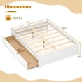 thumbnail image 3 of Costway Full Size Wooden Platform Bed with 2 Rolling Storage Drawers Wood Slat Support White, 3 of 10
