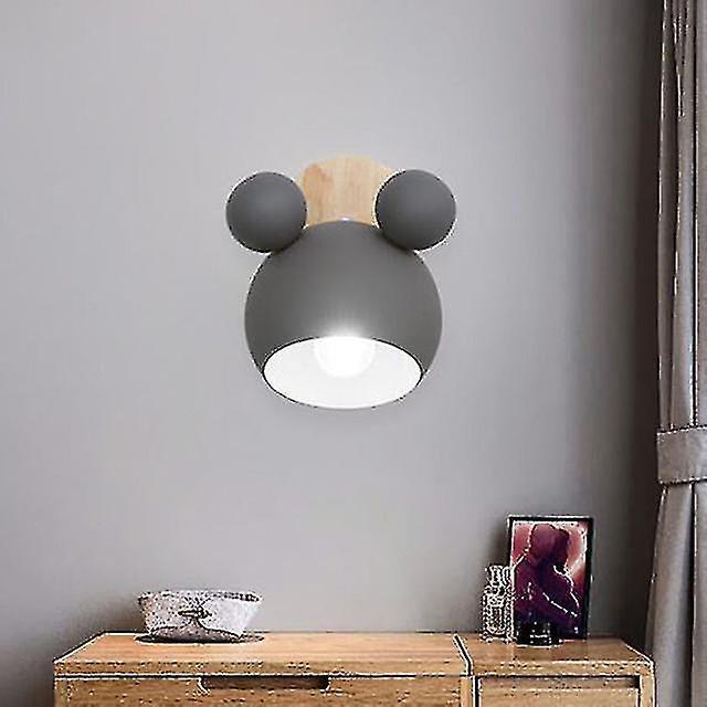 Lámpara de pared nórdica, aplique de aluminio de Mickey para niños, luces de dormitorio, accesorios de iluminación de pared interior modernos, luminaria creativa E27