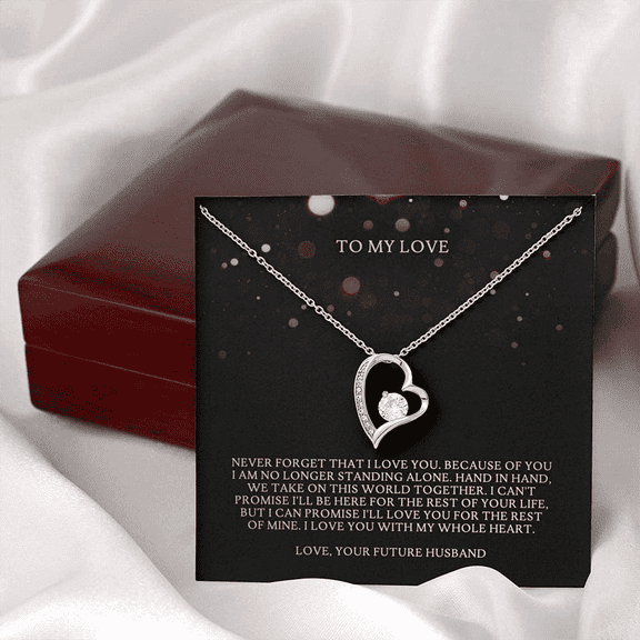 Jewelry to My Love Never Forget That I Love You,Engagement Gift,Forever Love Necklace for Future Bride, Jewelry Gift for Girlfriend. Necklace Jewelry With Meaningful Messages Card & Box S
