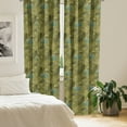 thumbnail image 2 of Ambesonne Spring Curtains, Flowers Minimalist Circle, Pair of 28"x63", Green Brown and Sky Blue, 2 of 5