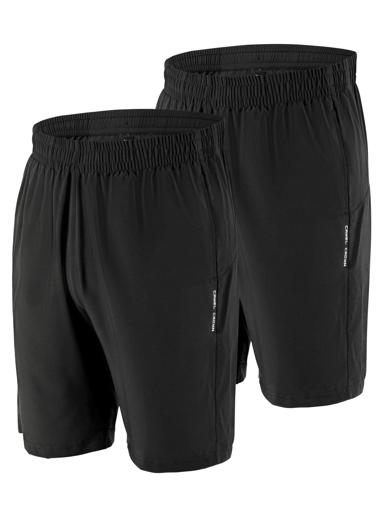 CAMEL CROWN Men Quick Dry Workout Shorts 2 Pack Running Shorts with Pockets