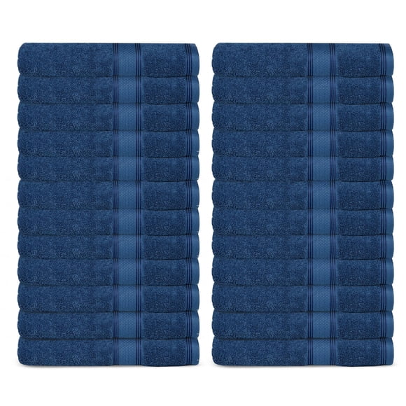 Casa Lino Toallas Faciales Y Paños De Lavado Corporal Para Ducha – Paños De Lavado 100% Algodón Para Baño – Juego De Paños Altamente Absorbentes Y De Secado Rápido – Paquete De 24 Paños De Algodón (12
