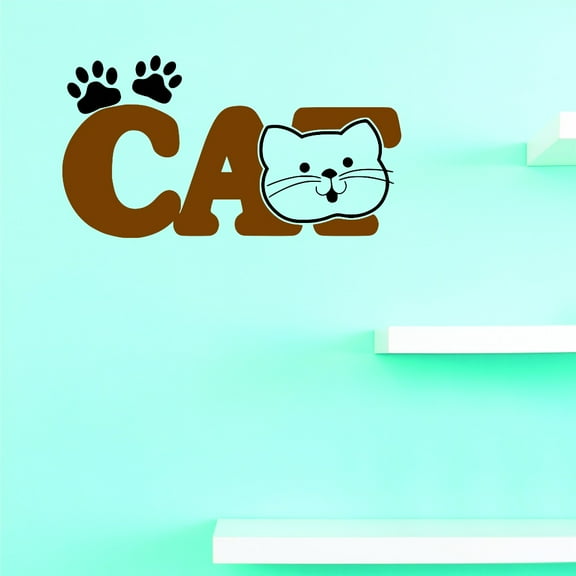 Custom Wall Decal Vinyl : Cat Home Decor Picture Art 8 X 20