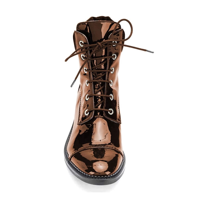 YDN Women Graceful Round Closed Toe Ankle Boots Suede Chunky  display picture 3