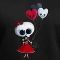thumbnail image 3 of CafePress - Cute Skeleton Girl With Spooky Balloons T Shirt - Women's V-Neck Dark T-Shirt, 3 of 4