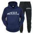 thumbnail image 3 of Sudadera con capucha Dachshund Evolution para hombre, moda evolucionista, sudadera de manga larga y pantalón, conjunto de 2 piezas, atuendo informal unisex con capucha Harajuku, 3 of 5