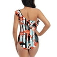 thumbnail image 5 of Pofeuu Cool Flamingo Print Women's One Piece Swimsuits One Shoulder Swimwear Asymmetric Ruffle Monokinis Bathing Suits-XX-Large, 5 of 6
