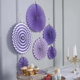 thumbnail image 6 of Efavormart Set of 6 Purple Paper Fan Decorations Paper Pinwheels Wall Hanging Decorations Kit - 8" | 12" | 16", 6 of 11