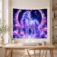 thumbnail image 5 of Unicorn in Floral Crescent Moon Garden, Whimsical Fantasy for Fantasy Art Lovers, Mythical Wall Art, Birthday Gift Tapestry Wall Hanging for Bedroom, Living Room and Dorm, 5 of 7
