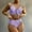 Purple, variant on Jacenvly 2024 Bikinis for Juniors 2 Piece Quick Drying Fashion Women One-Piece Swimsuit Waistless Printing Halter Lace Bikini Multicolor Trendy Beach Bikini Wrap Blue