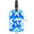 thumbnail image 6 of Square 2Pack PU Leather Blue and White Geometry Cruise Luggage Tag with Privacy Cover and Name ID Tag for Travel Handbags Backpacks Luggage Tags, 6 of 6