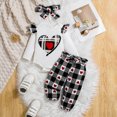 thumbnail image 2 of TOWED22 Infant Girl Clothes Long Sleeve Ruffle Bodysuit Pants Bow Headband Sets Fall Winter Spring Outfits,3-6 M, 2 of 8