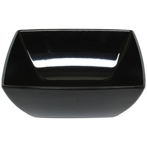 Excellante Classic Black Extra Heavy Weight Melamine Dinnerware Collection 60 Oz, 8" Square Bowl, 3 1/4" Deep, Comes in Dozen