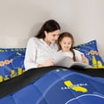 thumbnail image 5 of Castle Fairy Football Full Size Comforter Sets for Teens Boys,Yellow Blue Bedding Sets, 5 of 8