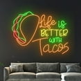 thumbnail image 4 of Handmadetneonsign Life Is Better With Tacos Neon Sign, Taco Neon Light, Tacos Led Light, Tacos Sign, 4 of 5