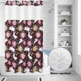 thumbnail image 2 of No Hook Shower Curtain, Easter Bunny Eggs Shower Curtains for Bathroom with See Through Top Window, Spring Leaves Daisy Flowers Vintage Purple Waterproof & Washable Bath Curtain Narrow 54"x78", 2 of 9