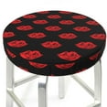 thumbnail image 3 of Lsque Red Beautiful Lips Pattern Round Bar chair cushion covers Velvet Fabric Premium Comfort Protects from Scratches and Stains for 14-17 Inch Chair-12 inch, 3 of 7