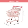 thumbnail image 4 of 1PC Mini Shopping Cart Iron Trolly Desktop Storage Basket Holder Photo Props - Size M (Wheel Color Random), 4 of 7