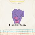 thumbnail image 4 of Inktastic I Love My Sissy Elephant Purple Pink Girls Baby Dress, 4 of 5