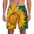 thumbnail image 2 of Picia Vibrant Sunflower Painting pattern Mens Swim Trunks with Compression Liner Stretch Beach Shorts Quick Dry with Zipper Pockets No-Chafing Board Shorts-X-Large, 2 of 9
