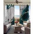 thumbnail image 4 of Marble Turquoise Blackout Curtains 72 Inches Long for Bedroom, Abstract Gold White Brick Stone Motif Thermal Insulated Room Darkening Black Out Window Curtain Panels Grommet Drapes for Living Room, 4 of 8