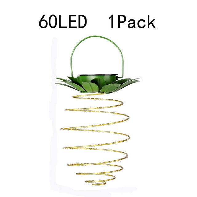 1 paquete de 60 luces LED solares de piña para exteriores, luces solares colgantes, luces solares con asas, luces LED de alambre de cobre para exteriores, impermeables, decoración de jardín, luces co JAMW Sencillez