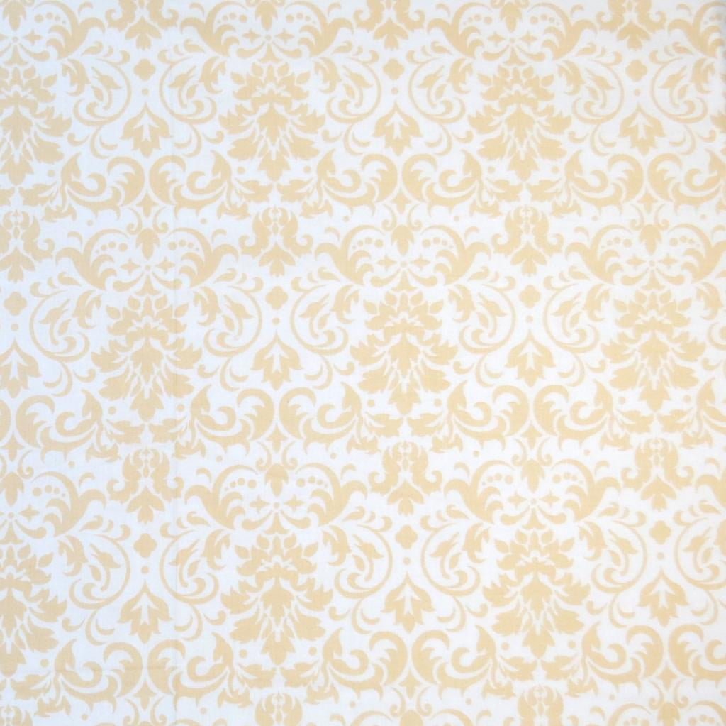 SheetWorld 100% Cotton Percale Round Crib Sheet, Ivory Damask, 42 x 42