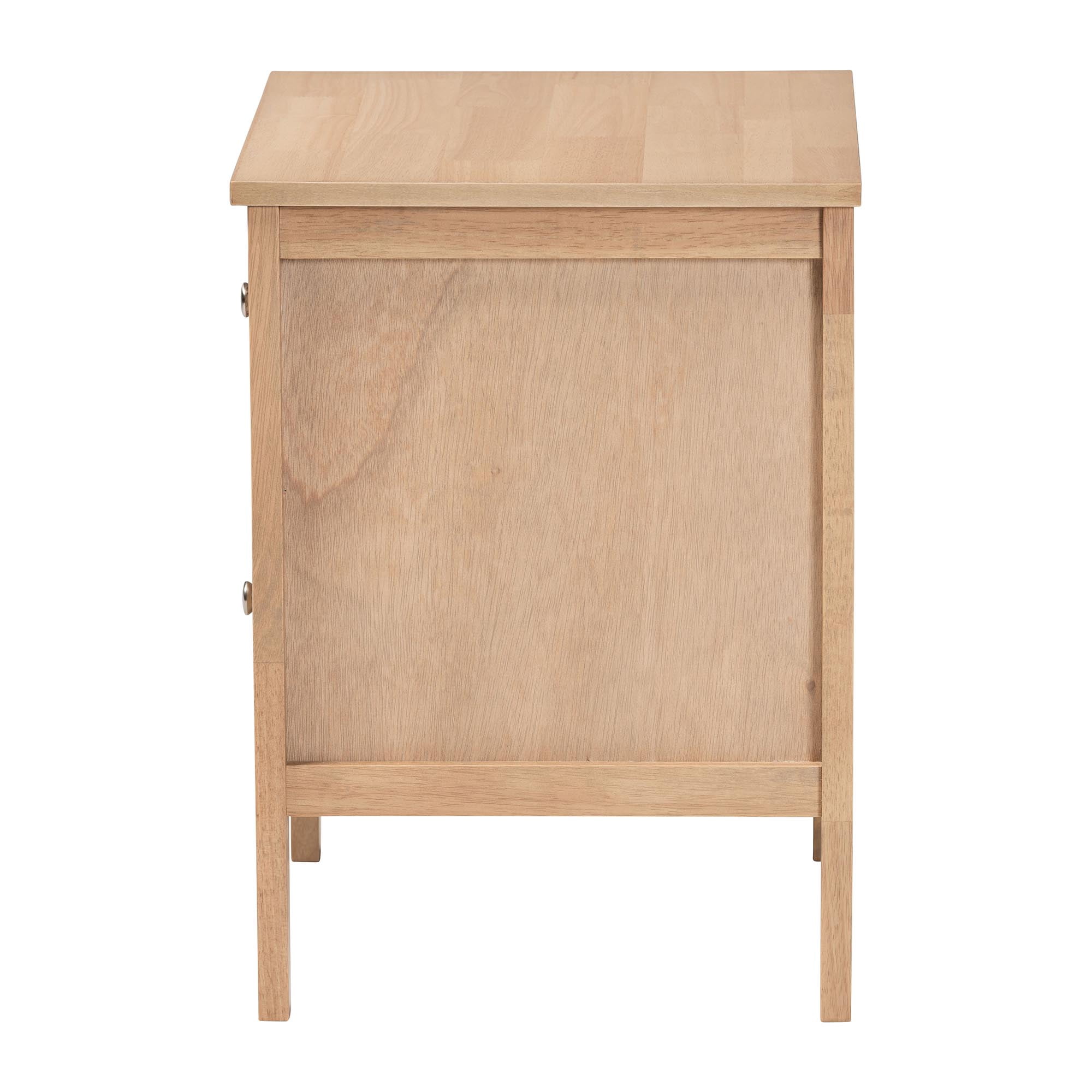 Baxton Studio Lara Modern Nightstand, 2-Drawer, Oak Brown