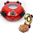 thumbnail image 1 of CULINARY CHEF Horno Eléctrico para Pizza con Piedra de Cerámica, Ventana de Visualización, Control de Calor Ajustable, Temporizador y Potencia de Horneado de 1200 W, Pizzería Casera de Bricolaje, Gran, 1 of 5