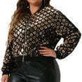 thumbnail image 2 of DARING DIVA Plus Size Sequin Bomber Zipper Long Sleeve  Sparkle Jacket 4X Champagne, 2 of 6