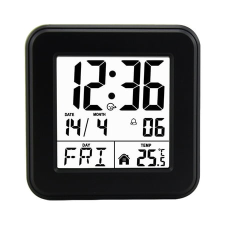 SDFGTstore Modern Black Alarm Clock with Temperature Display and Snoozes for Home and Travel
