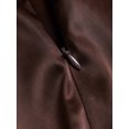 thumbnail image 5 of Brown Satin Mini Skirt With Intricate Lace Trim, Elegant A-Line Design For Women, 5 of 7