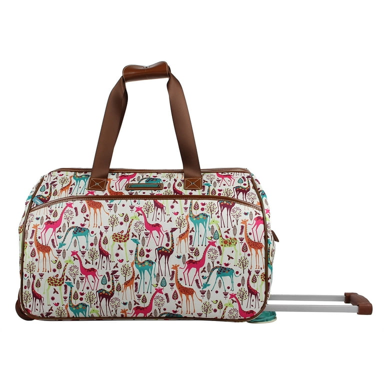 Lily Bloom Luggage Designer Pattern Suitcase Wheeled Duffel Carry