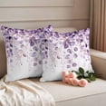 thumbnail image 2 of Purple Eucalyptus Outdoor Waterproof Pillow Covers, Spring Botanical Plant Aesthetic Decorative Square Throw Pillowcase Sofa Cushion Sham for Patio/Couch/Chair, 16"x16" 2 Pack, 2 of 8