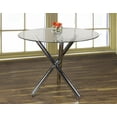 thumbnail image 2 of K-LIVING AMY 5PCS TABLE RONDE EN VERRE ET BASE CHROME AVEC SIÈGES EN PU NOIR, 2 of 4