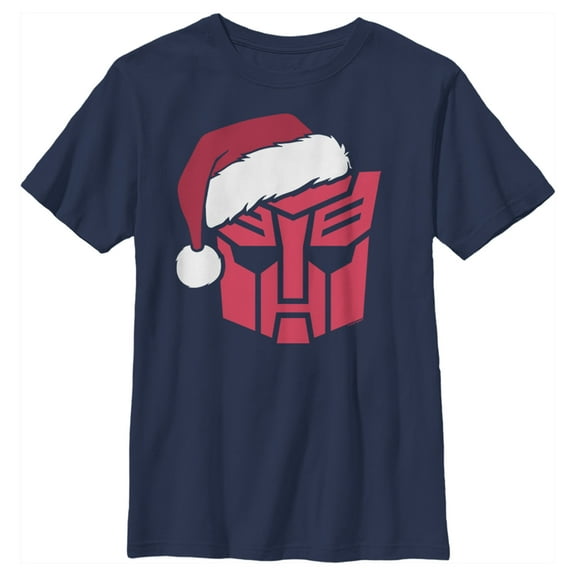Boy's Transformers Autobot Santa Graphic Tee Navy Blue X Small