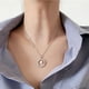 thumbnail image 3 of Collar con corazón centelleante, collar con cadena de plata y corazón lujoso, collar con ángel latente, colgantes, 3 of 8