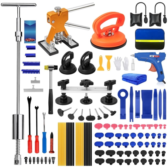 Kit extractor de abolladuras DIQDI 129 piezas para eliminar abolladuras con barra en T y puente