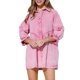 thumbnail image 1 of Vestido camisero informal de mezclilla con botones y mangas farol 3/4 para mujer, 1 of 6