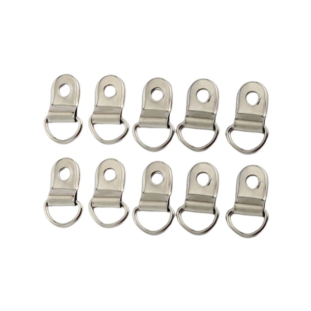 Guardurnaity 10 UNIDS Anillo Hebilla D Anclas Anillos Resistencia al desgaste Color sólido Hebillas de encuadernación portátiles Bolsa Zapatos Accesorios de disfraces Plata