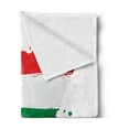 thumbnail image 2 of Hungary Soft Flannel Fleece Blanket, Welcome to Hungary Message in Digital Brush Strokes Style in National Flag, Cozy Plush for Indoor and Outdoor Use, 50" x 70", Green Red and White, by Ambesonne, 2 of 5