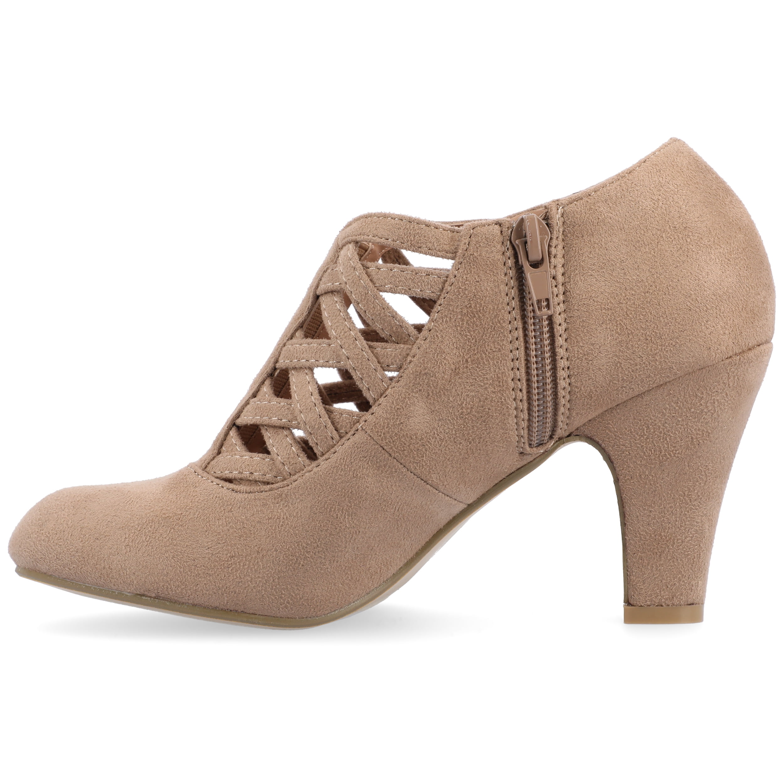 Journee Womens Piper Inside Zip Block Heel Booties, Widths Available