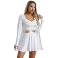 thumbnail image 2 of Zaldita Womens Ancient Roman Chiffon Cape Dress Halloween Roman Princess Dress Up Costume Movie Roles Dress White S, 2 of 7
