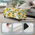 thumbnail image 4 of SEANATIVE Ottoman Slipcover Rectangular Storage Ottoman Bench Cover Stretchable Storage Footstool Cover with Non-Slip Elastic Band Washable Footrest Foot Stool Covers, M, Sunflower White, 4 of 7