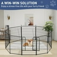 thumbnail image 2 of Dog Playpen 32 Inch Ideal Dog Fence for Small and Medium Dogs Indoor & Outdoor Bliss, Perfect Dog Pen for Camping, Yard, RV, Garden Fence, Black (Black, 32in, 10), 2 of 7
