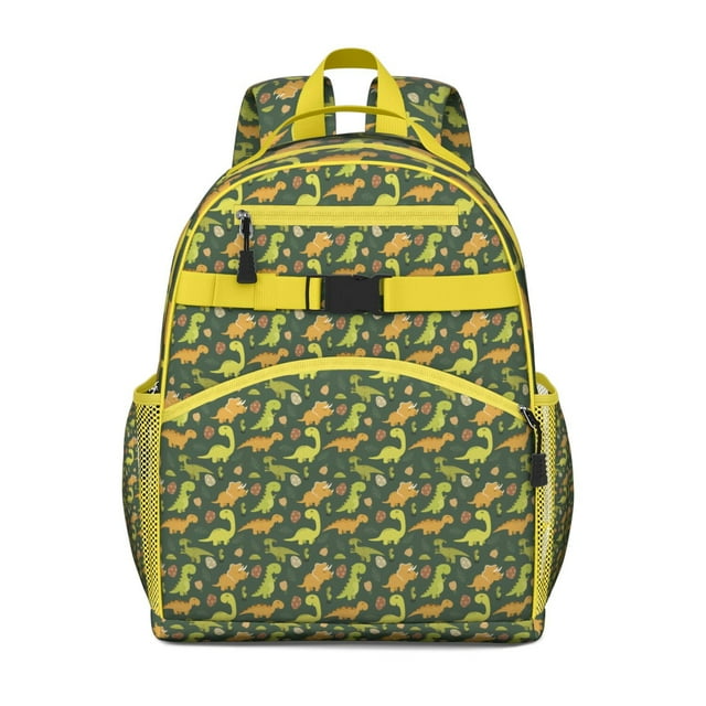 Minimalist Dinosaur Artistic Backpack with Baby Dino Pattern and Retro Hand-Drawn Watercolor Design