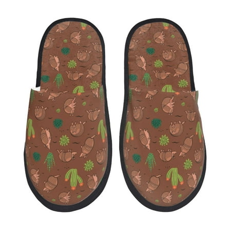 

Rateoe Cute Armadillos Pattern Fuzzy Slippers Fuzzy Soft House Slippers Plush Furry Warm Cozy Open Toe Fluffy Home Shoes-Large
