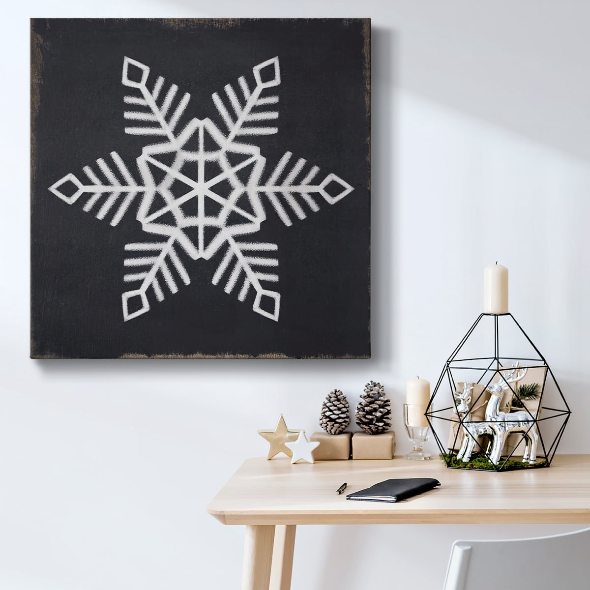 Chalkboard Snowflake I- Gallery Wrapped Canvas