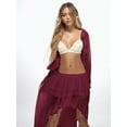 thumbnail image 5 of OYOANGLE Women's Layered Ruffle Chiffon Maxi Skirt Y2K Flowy Cowgirl Western Asymmetrical Skirts Burgundy S, 5 of 6